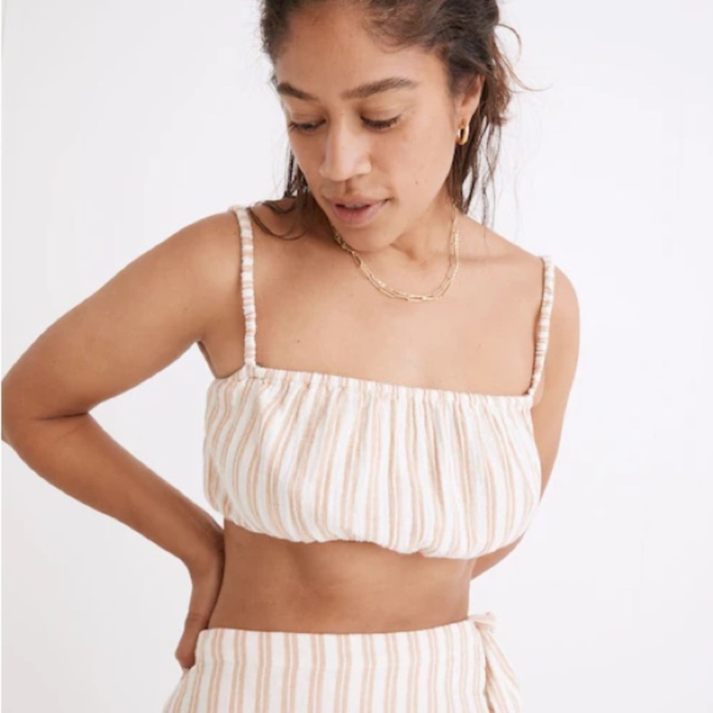 Madewell bubble crop top XS